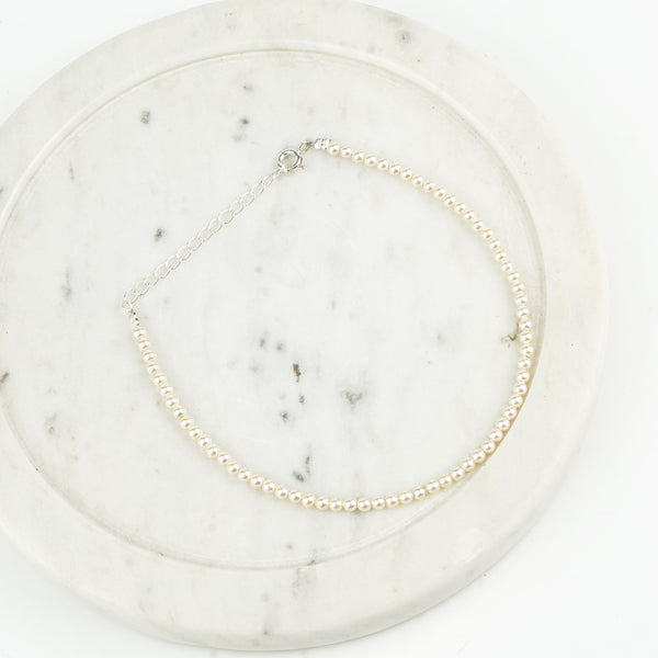 3mm Cream Pearl Anklet (Project Handmade)