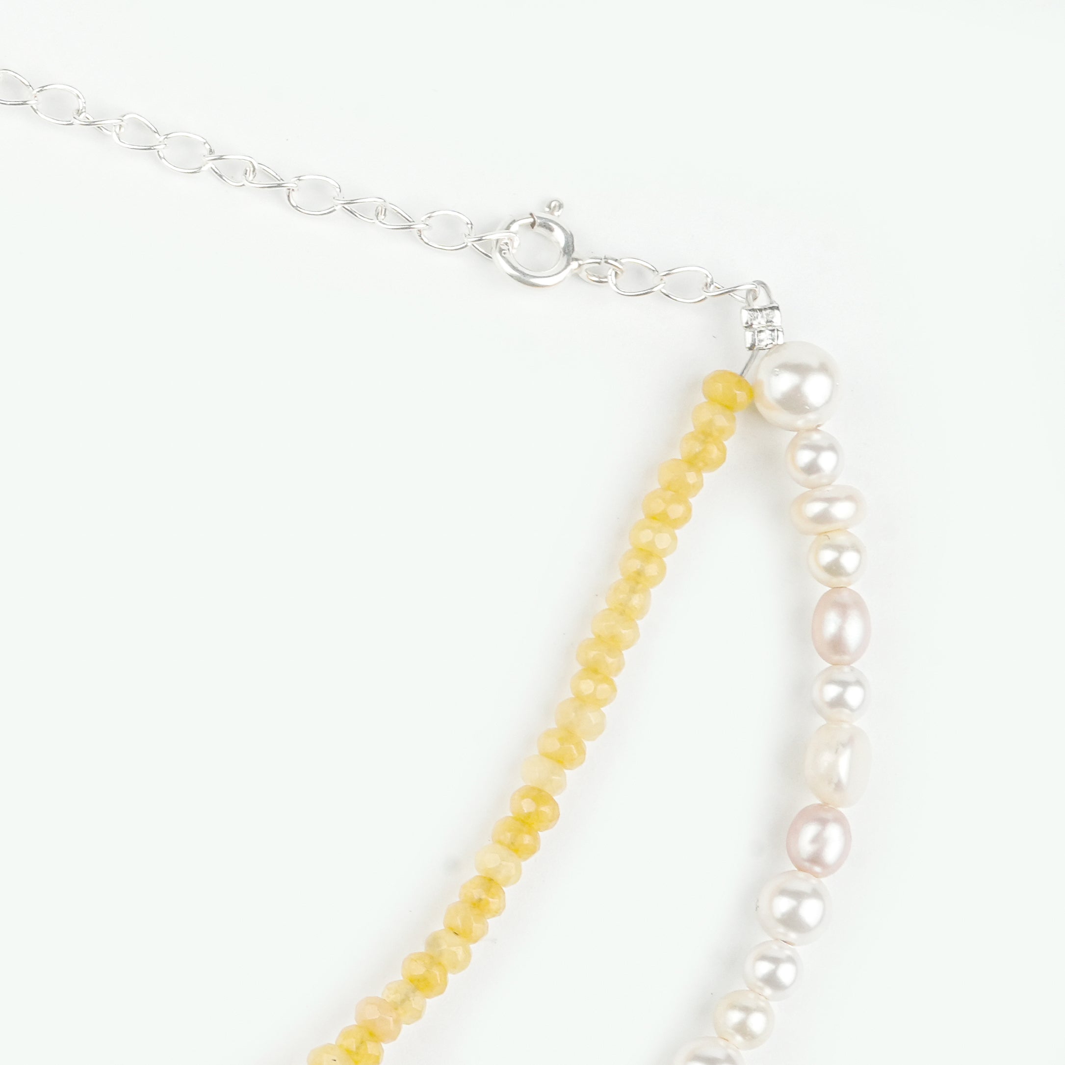 Yellow Jade & Freshwater Pearl Anklet (Project Handmade)