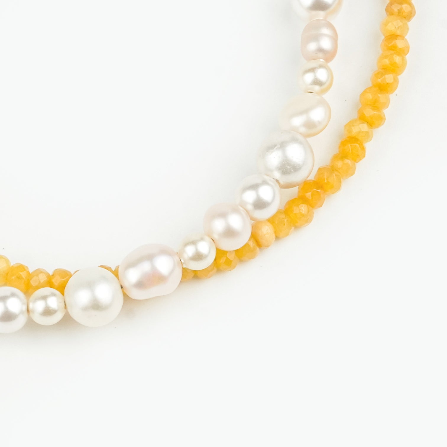 Yellow Jade & Freshwater Pearl Anklet (Project Handmade)