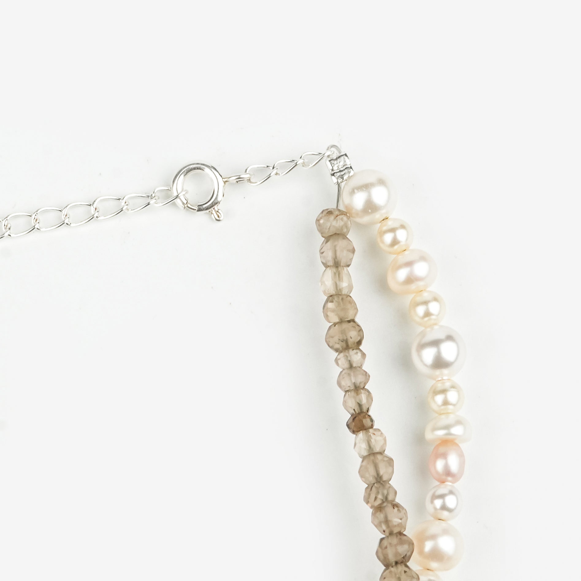 Smokey Quartz & Freshwater Pearl Anklet (Project Handmade)
