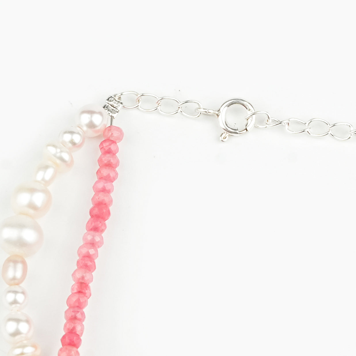 Freshwater Pearl & Pink Jade Anklet (Project Handmade)