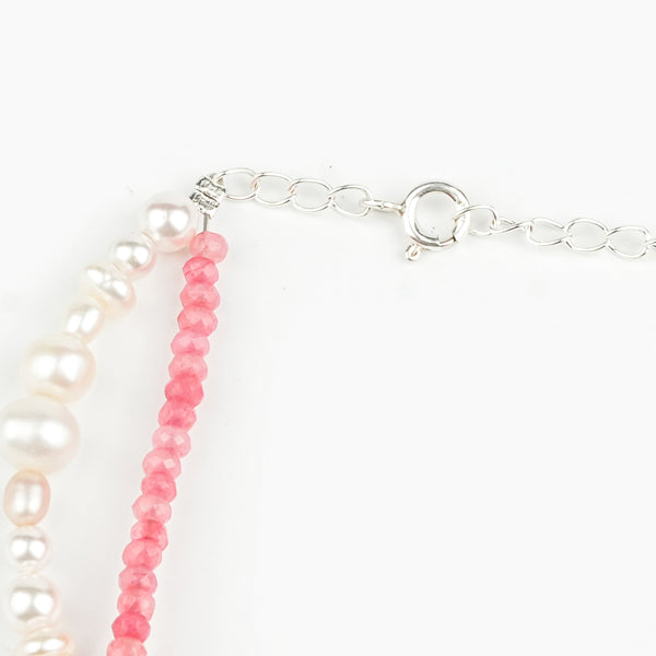 Freshwater Pearl & Pink Jade Anklet (Project Handmade)