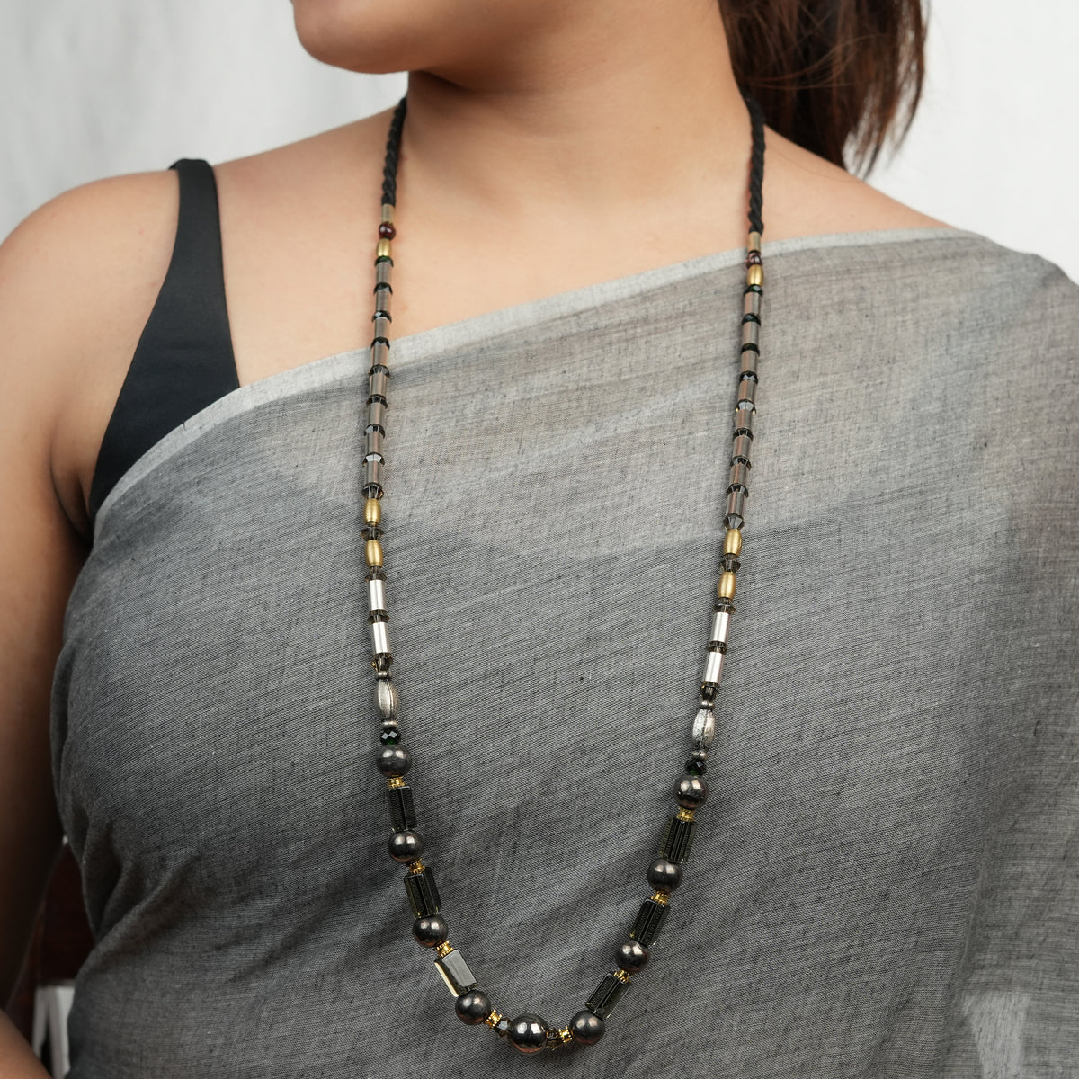 Glass Bead & Pipe Necklace