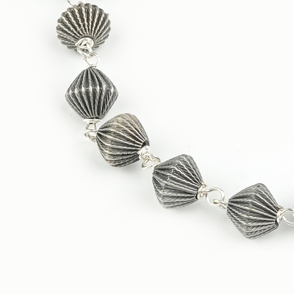 Silver Carved Bead Ganthan Anklet (Project Handmade)