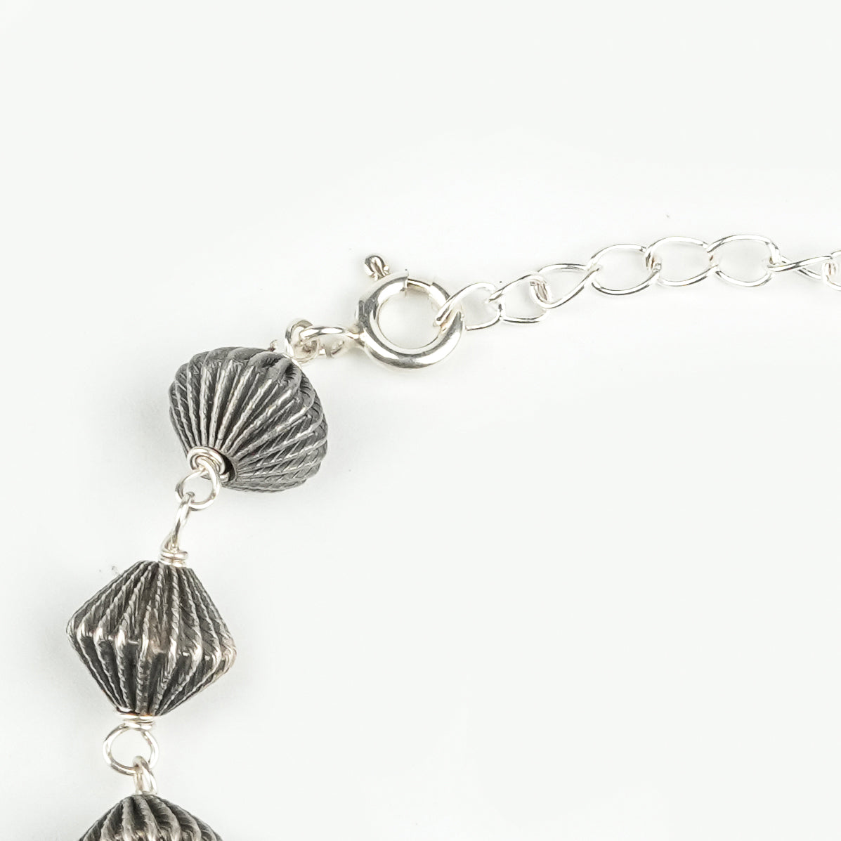 Silver Carved Bead Ganthan Anklet (Project Handmade)