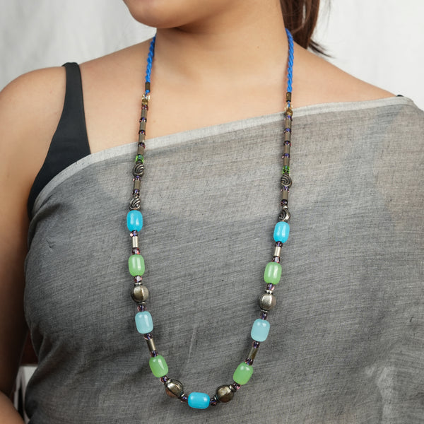 Glass Bead & Pipe Necklace