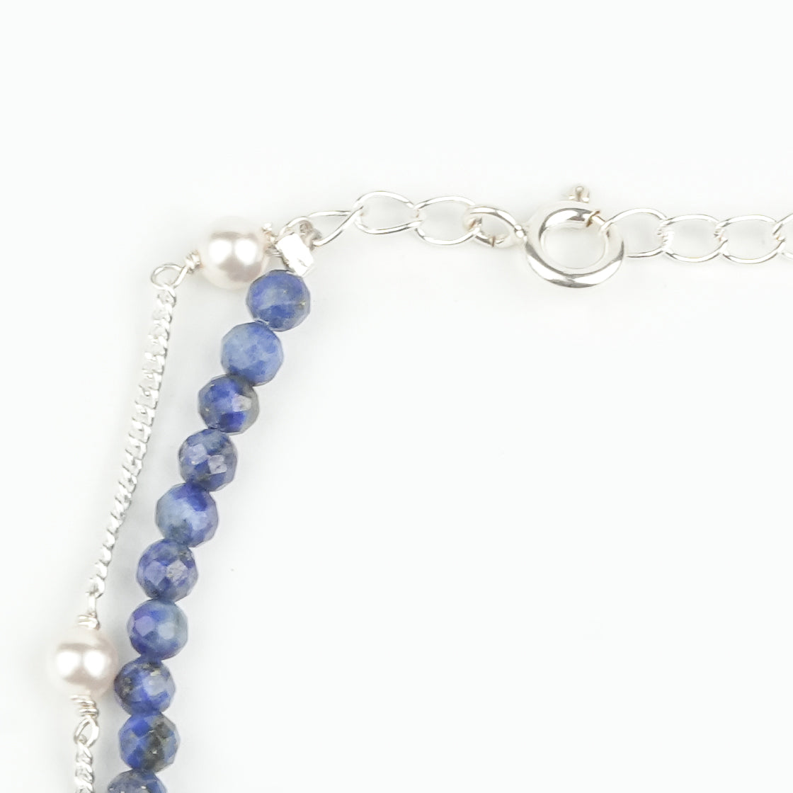 Lapis Lazuli & Pearl Chain Anklet (Project Handmade)