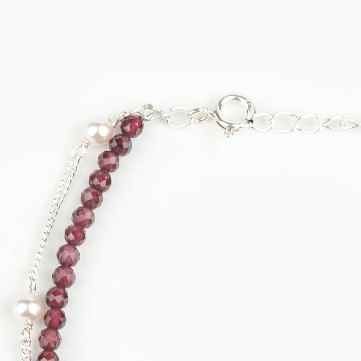 Garnet & Pearl Chain Anklet (Project Handmade)