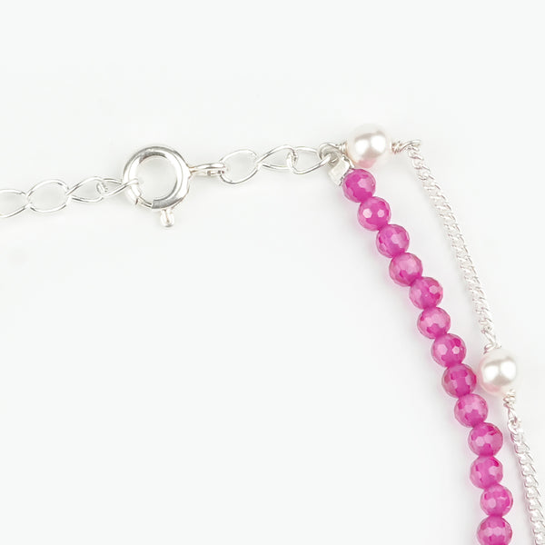 Ruby & Pearl Chain Anklet (Project Handmade)