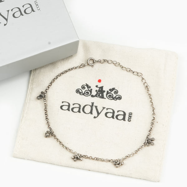 Oxidised Silver Ghungroo bunch Anklet (Project Handmade)