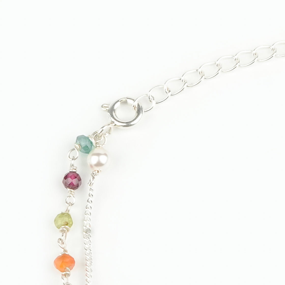 Multicolor Stone Ganthan & Pearl Chain Anklet (Project Handmade)