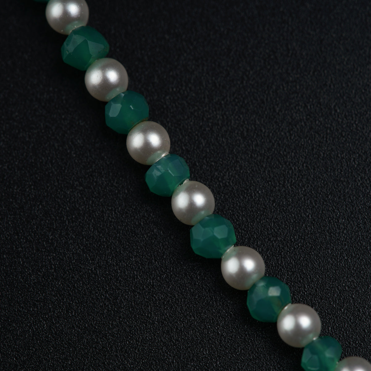 Exclusive Multi-row Polki Necklace Featuring White Pearls & Green Onyx  Beads - Pure Pearls