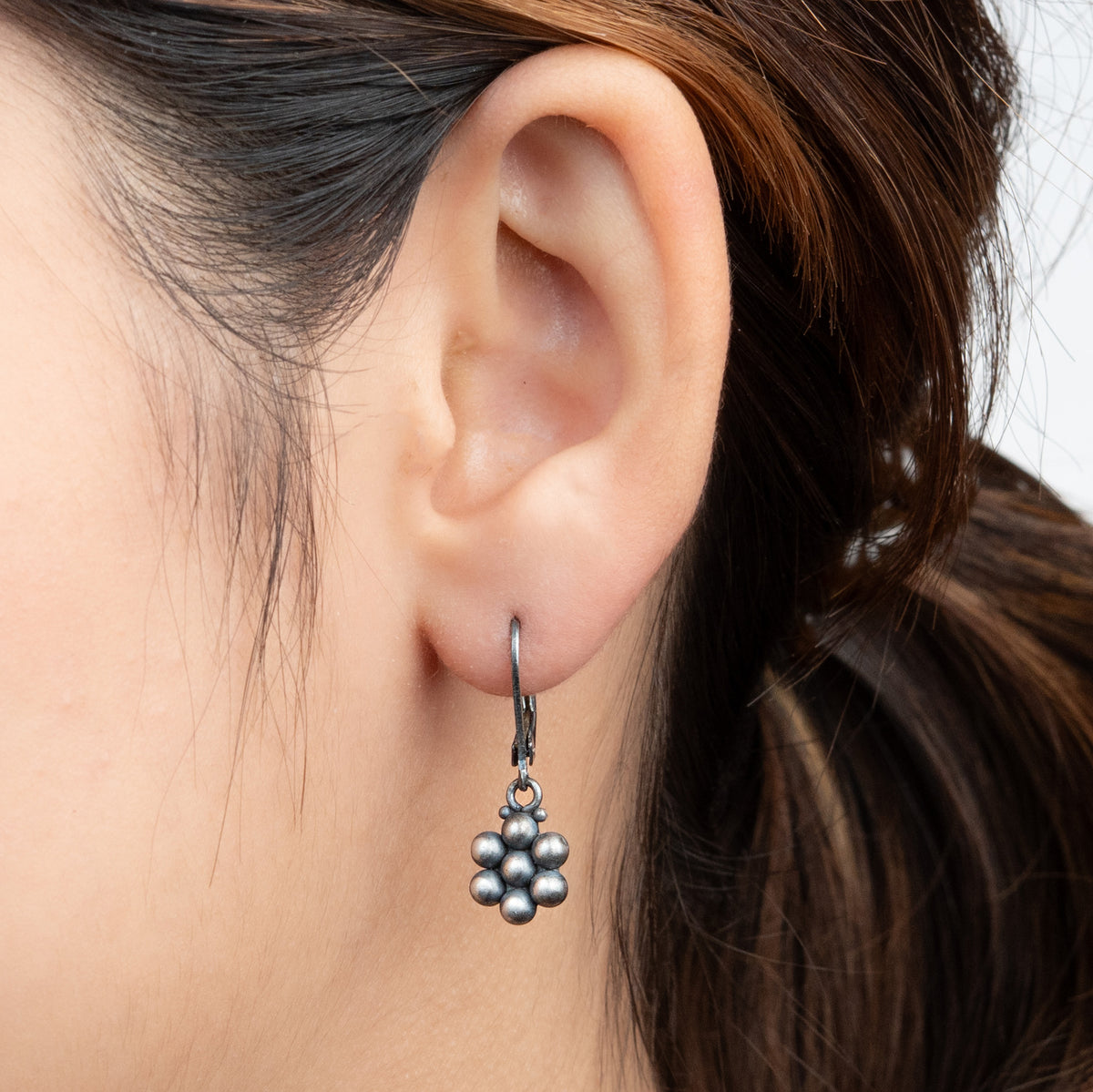 Oxidised Silver Kudi Dangle Earrings