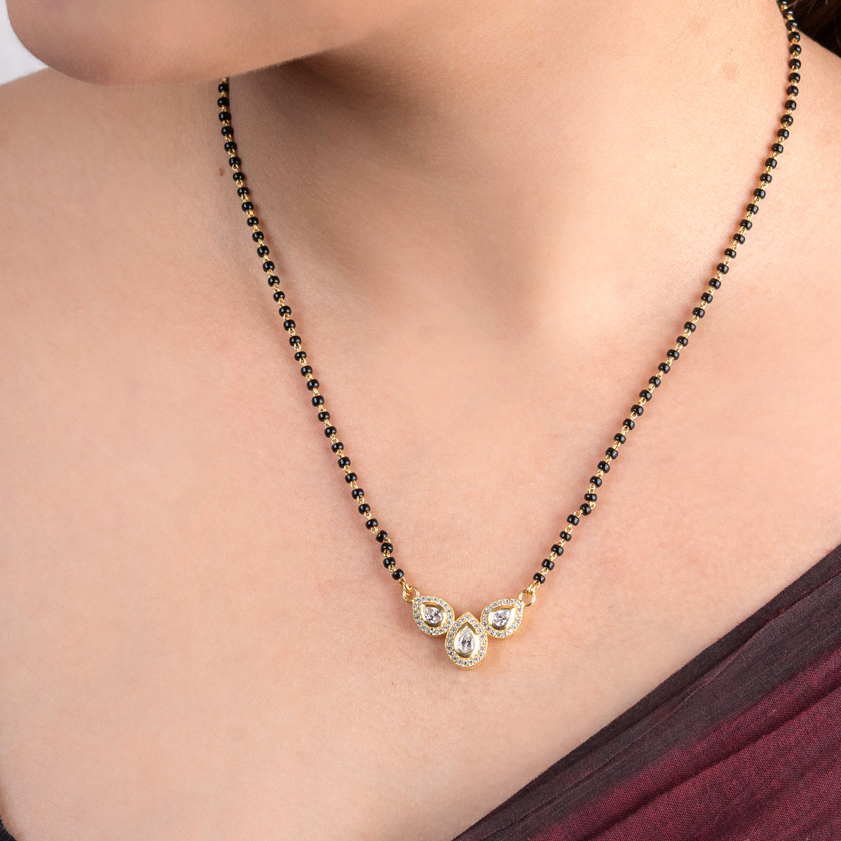 CZ Petal Mangalsutra | 22K Gold-Plated