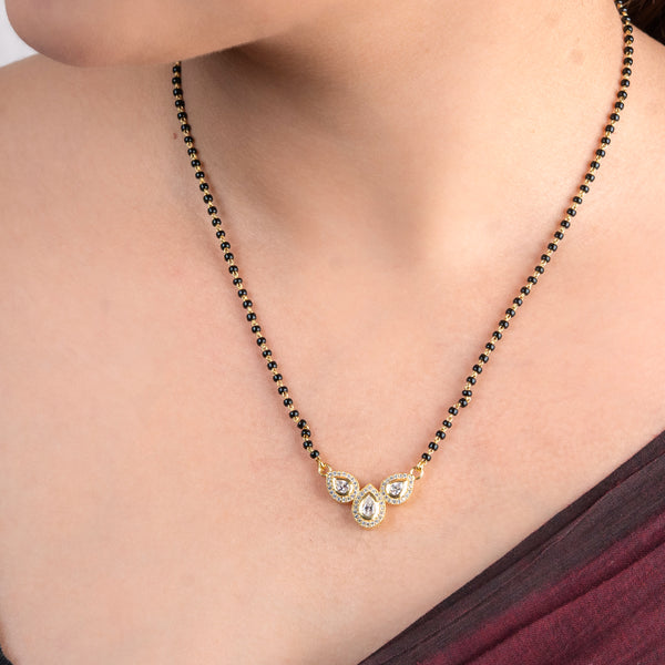 CZ Petal Mangalsutra | 22K Gold-Plated