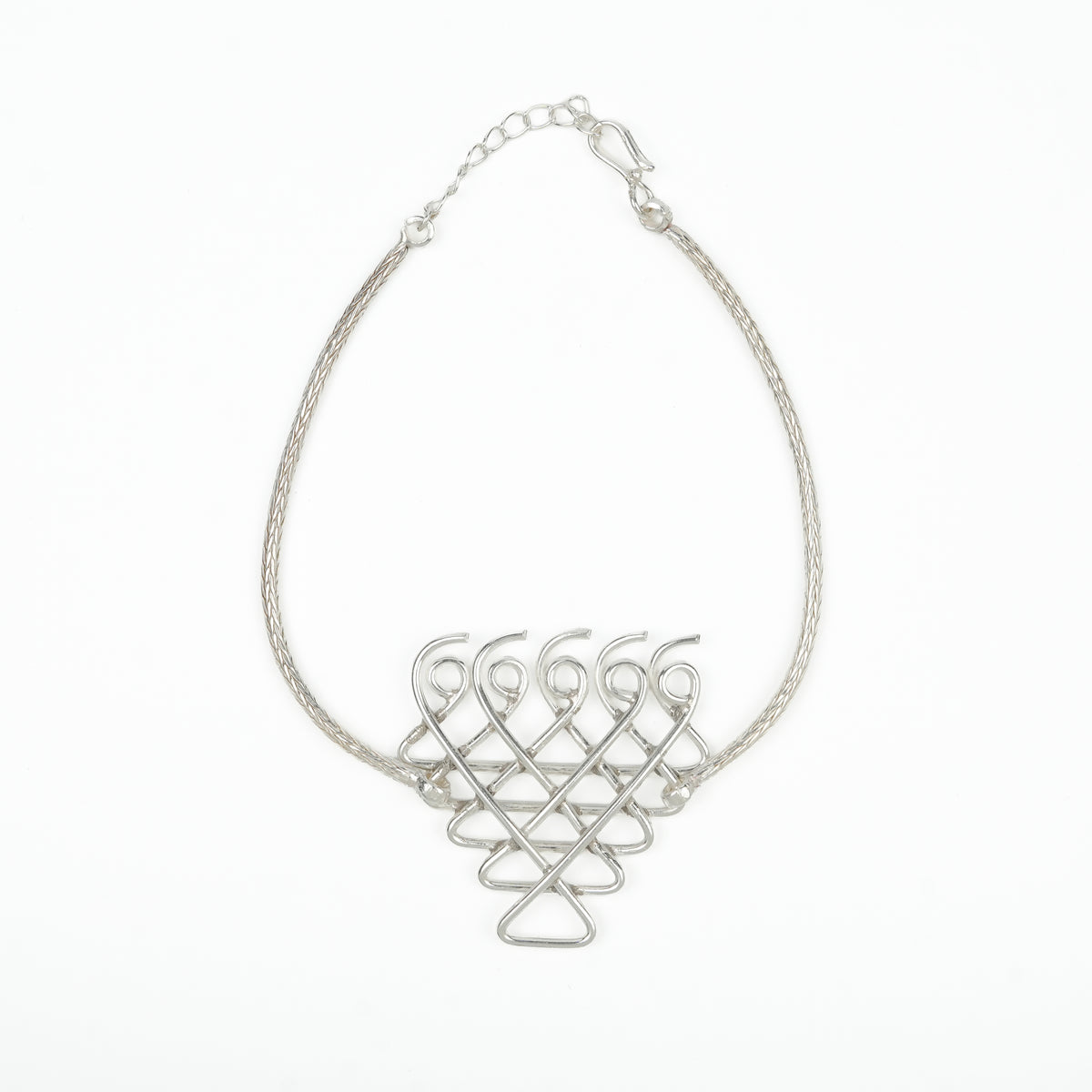 Silver Saraswati Bracelet with Goff