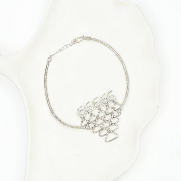 Silver Saraswati Bracelet with Goff