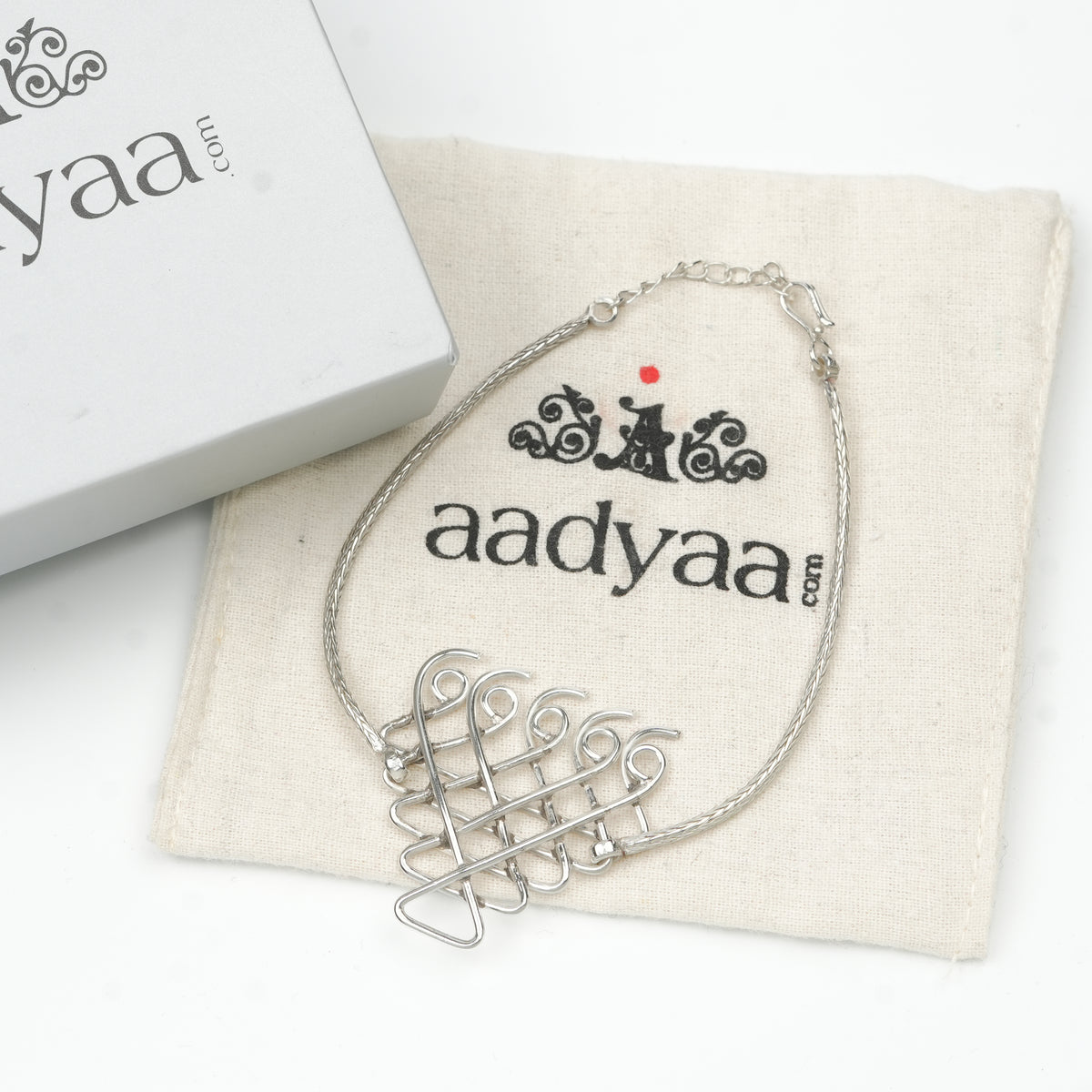 Silver Saraswati Bracelet with Goff