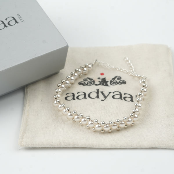 Pearl and Silver Bead Wrapped Bracelet (Project Handmade)