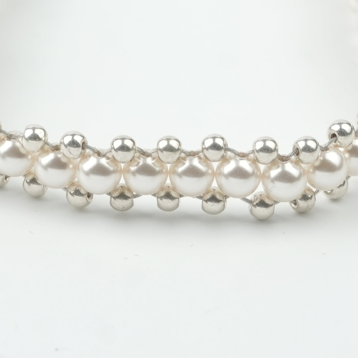 Pearl and Silver Bead Wrapped Bracelet (Project Handmade)