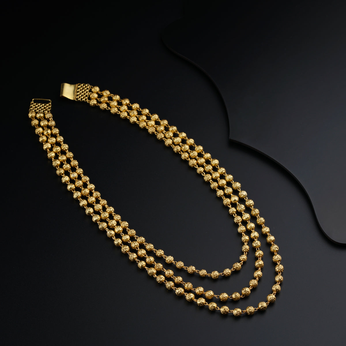 Classic Silver Mohan Maal: 3 Layered, Gold Plated