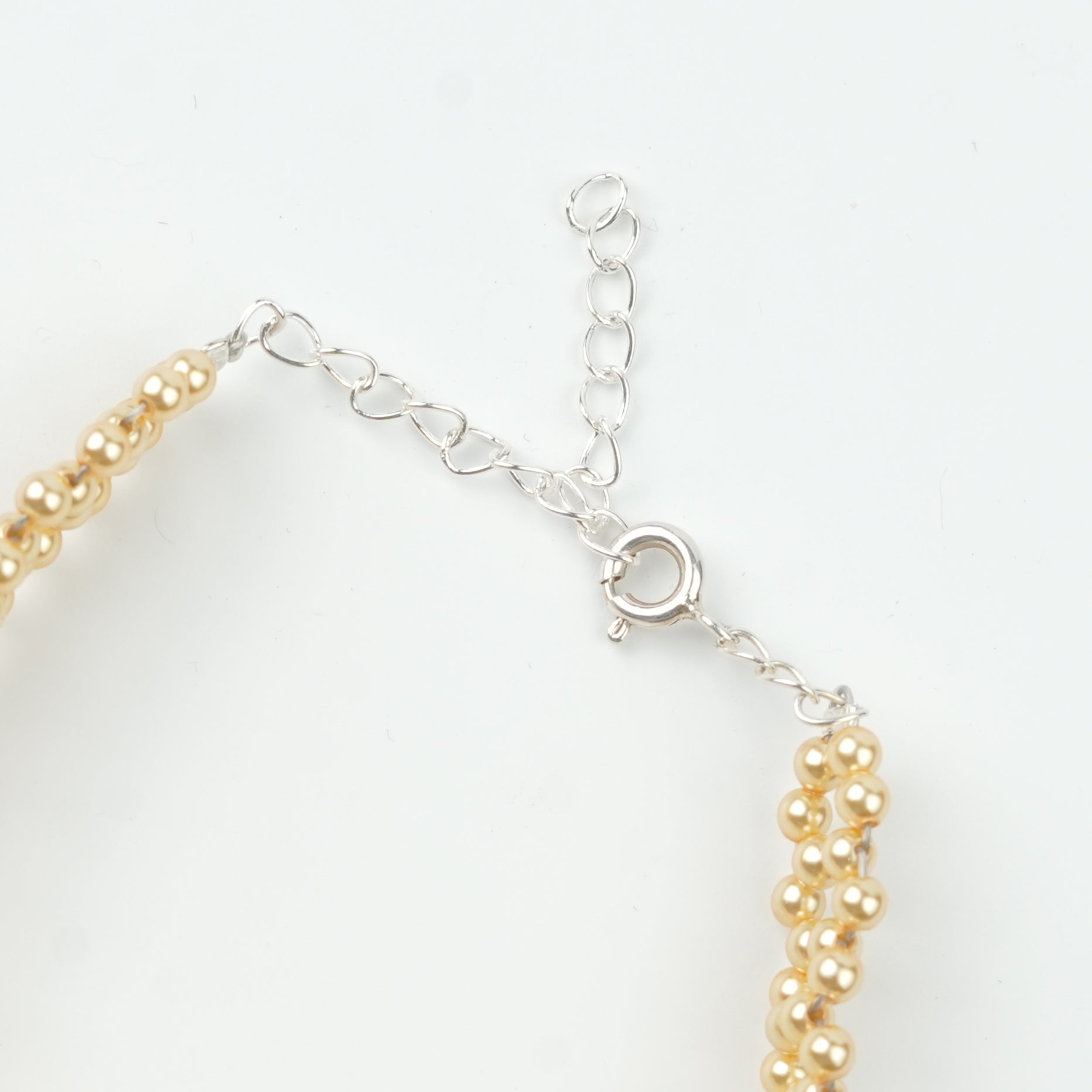 Golden and White Pearl Wrapped Bracelet (Project Handmade)