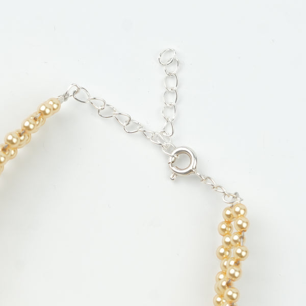 Golden and White Pearl Wrapped Bracelet (Project Handmade)
