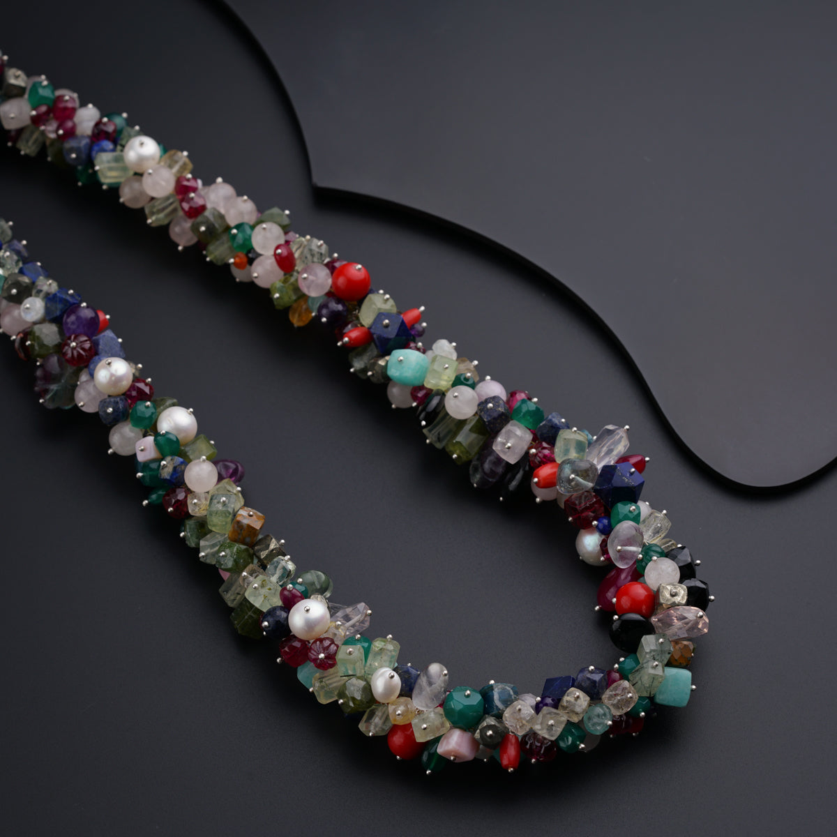 Multicolour Onyx Bead Indo Western Necklace – Sanvi Jewels