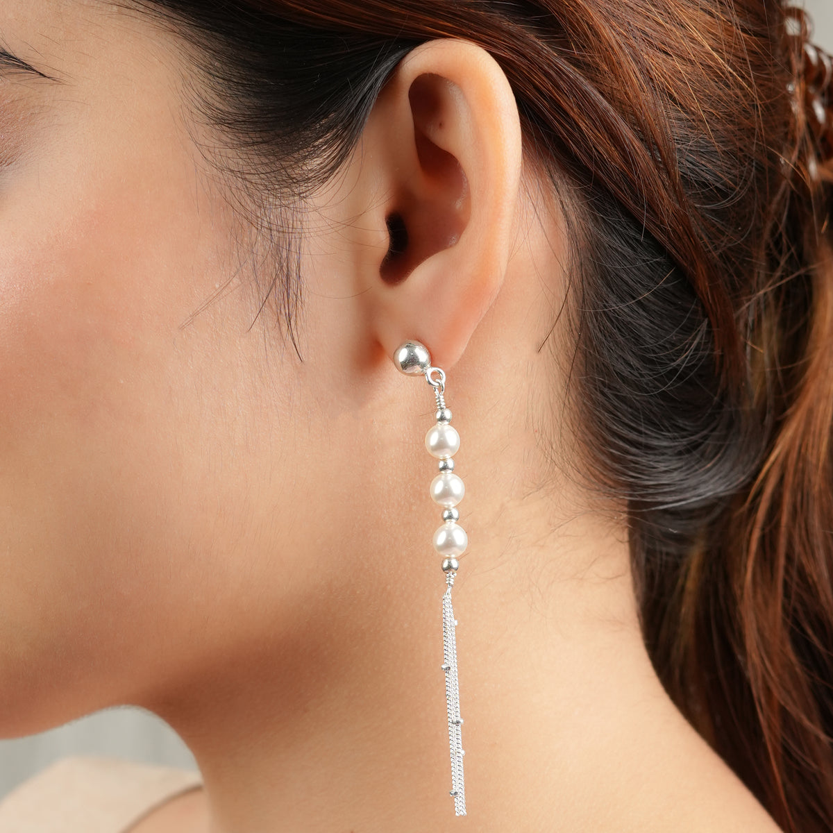 Pearl and Chain Earring (Project Handmade)