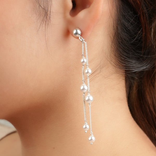 Double String Pearl Earring (Project Handmade)