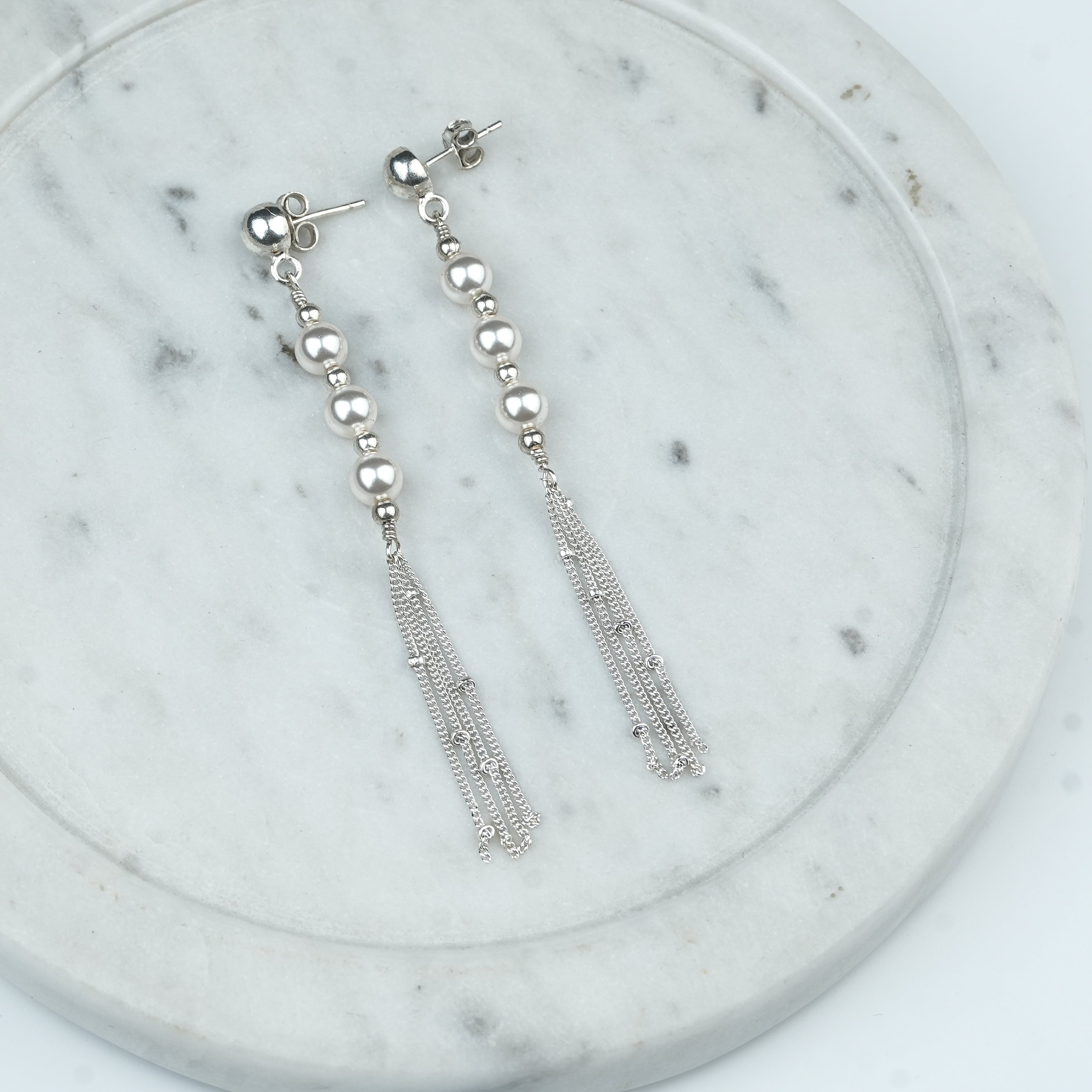 Pearl and Chain Earring (Project Handmade)