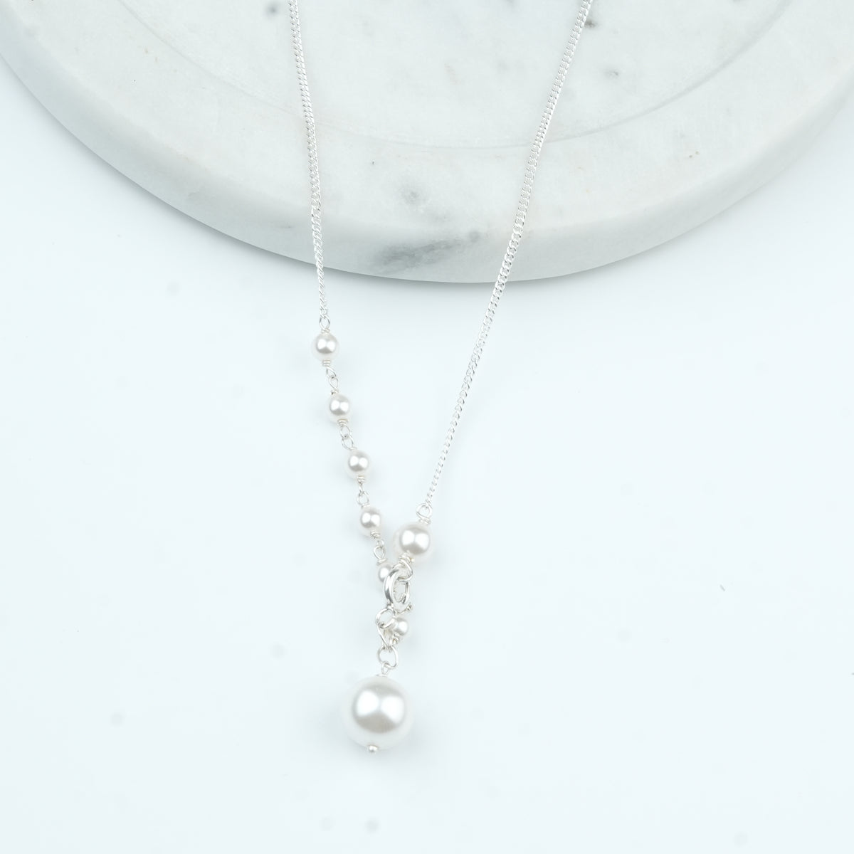 Front Clasp Pearl Necklace (Project Handmade)