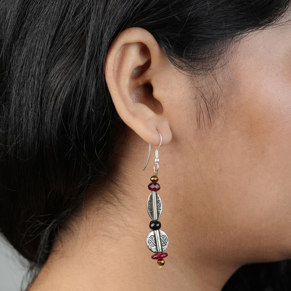 German Silver and Multicolour Stone Earrings