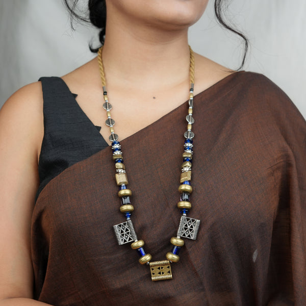 Copper and German Silver Bead Necklace