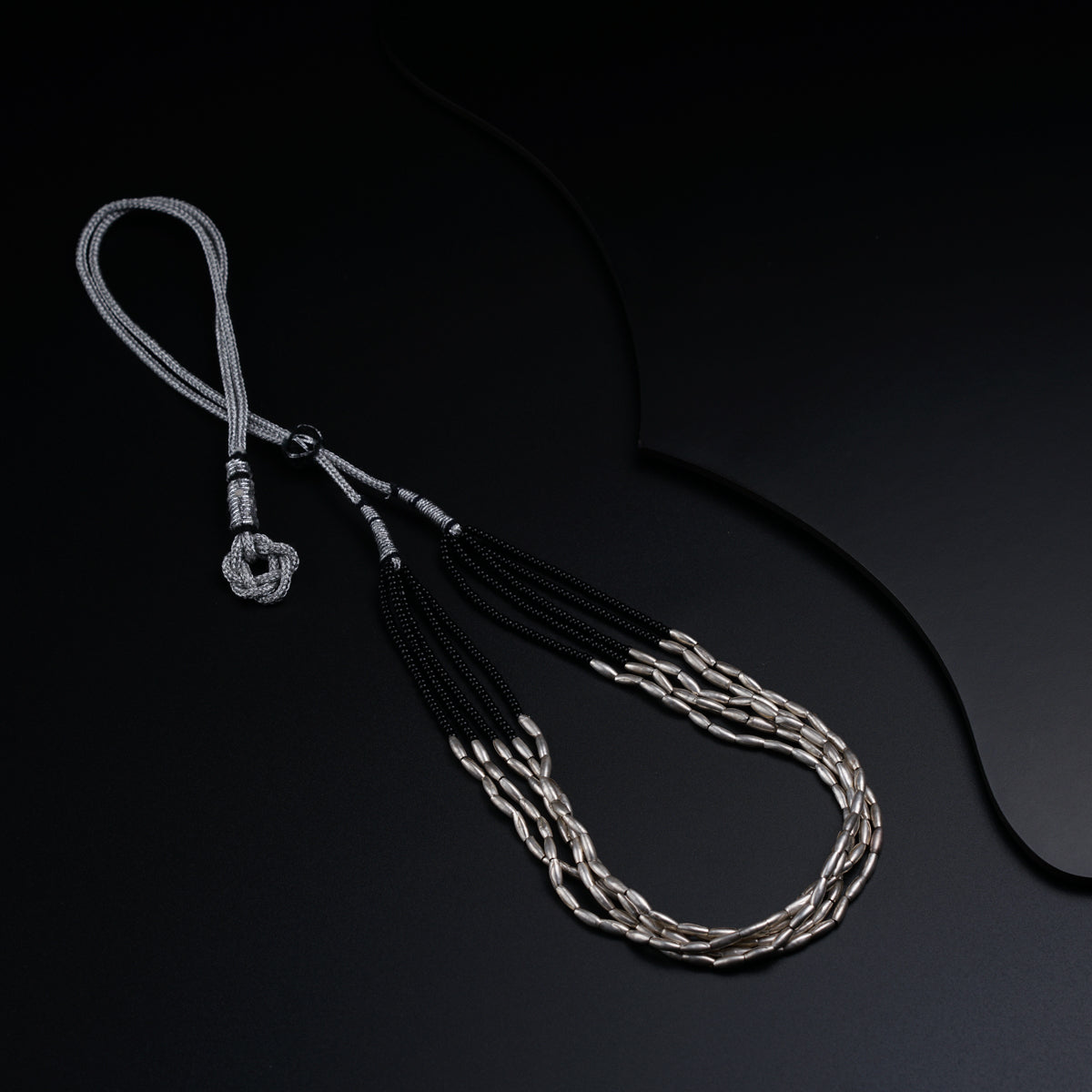 Multilayered Necklace with Silver Findings