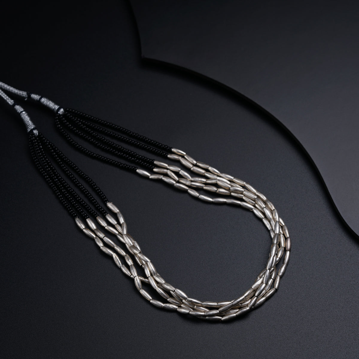 Multilayered Necklace with Silver Findings