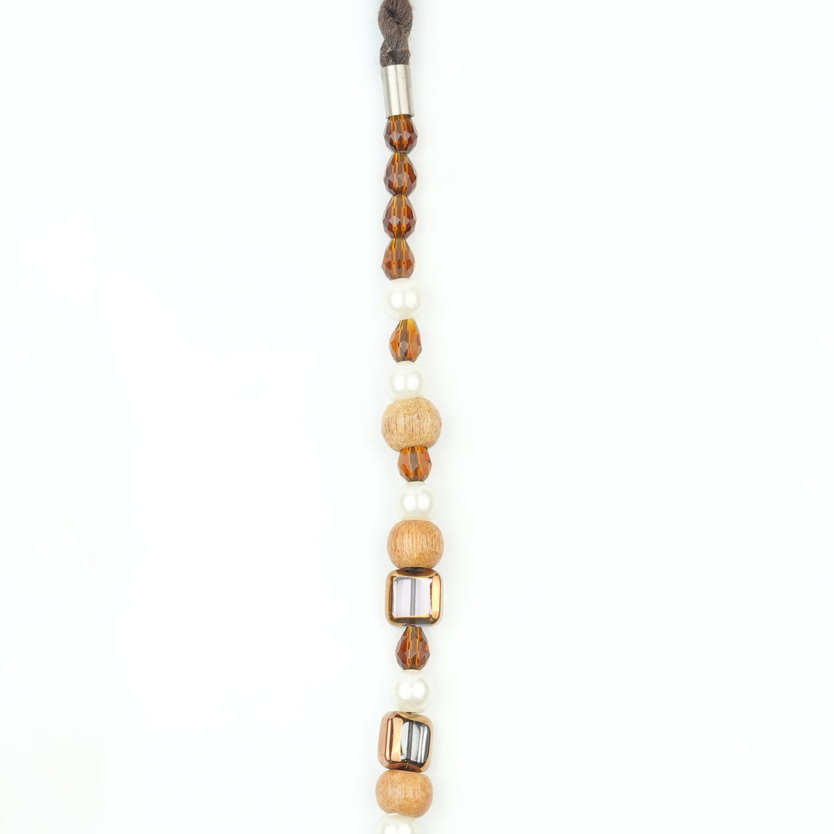 Glass Bead and Wooden Bead Necklace