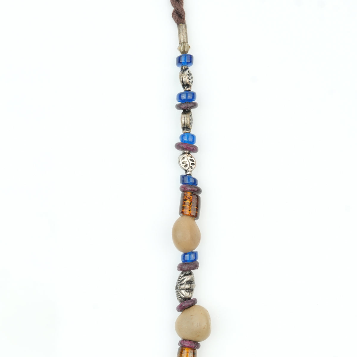 Glass Bead and Multicolour Bead Necklace