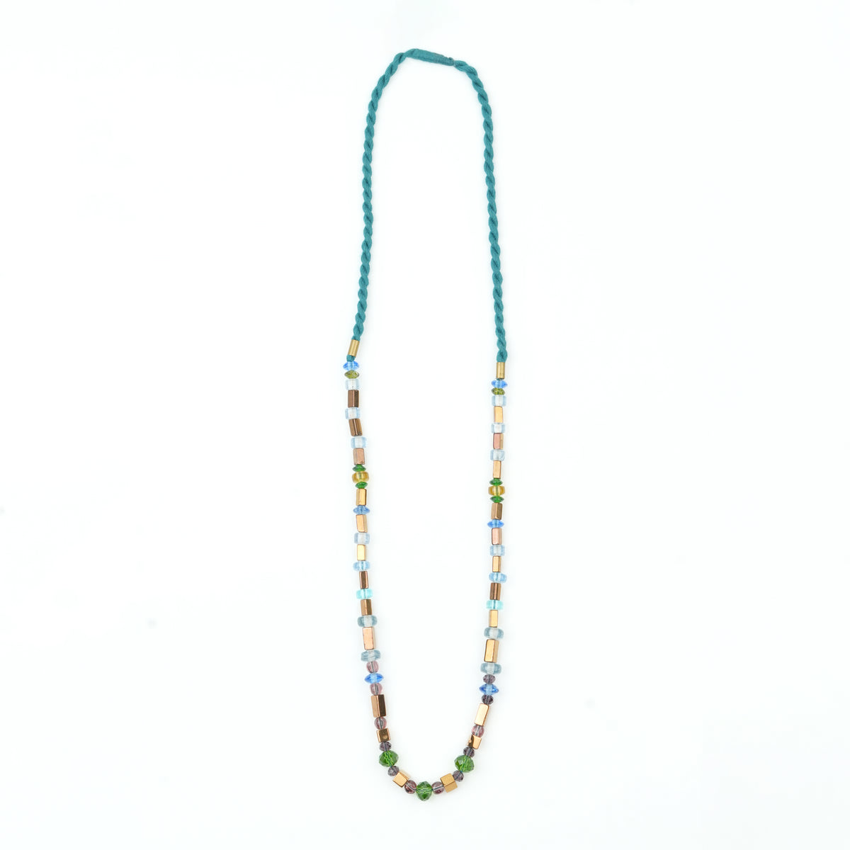 Glass Bead and Copper Bead Necklace
