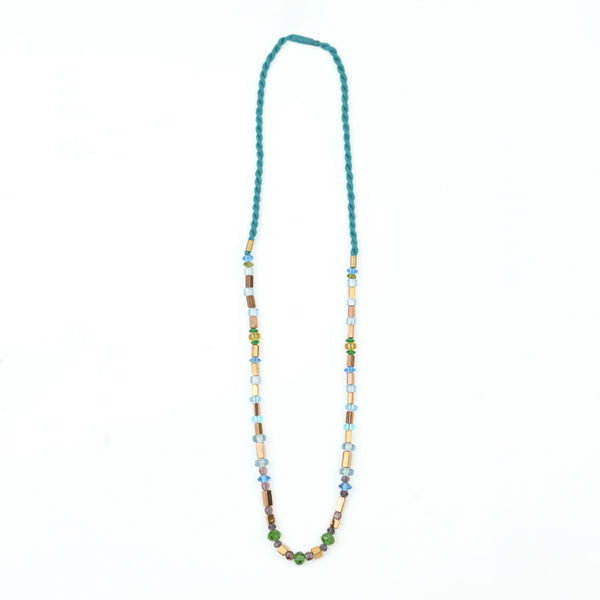 Glass Bead and Copper Bead Necklace