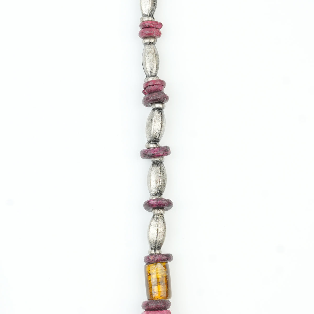 Glass Bead and Multicolour Bead Necklace
