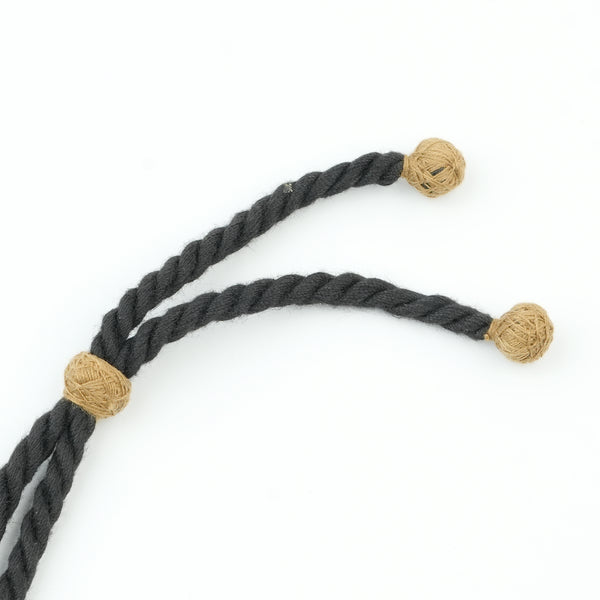 Copper Bead and Black Bead German Silver Necklace
