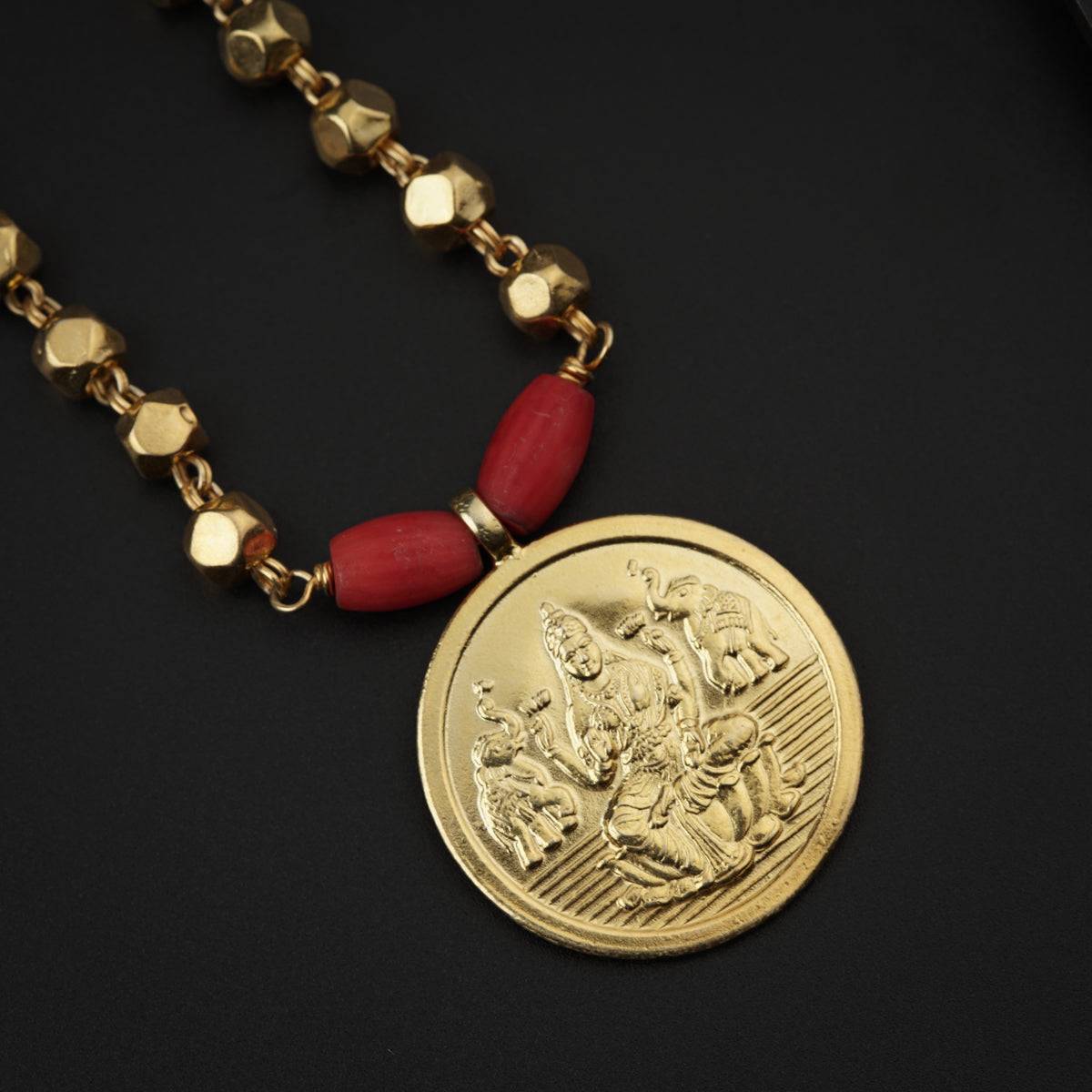Silver Coin Necklace with Silver Beads (Gold Plated)