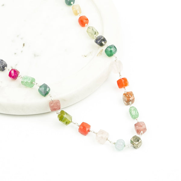 Multicolour Stone Ganthan Necklace – 26 Inches