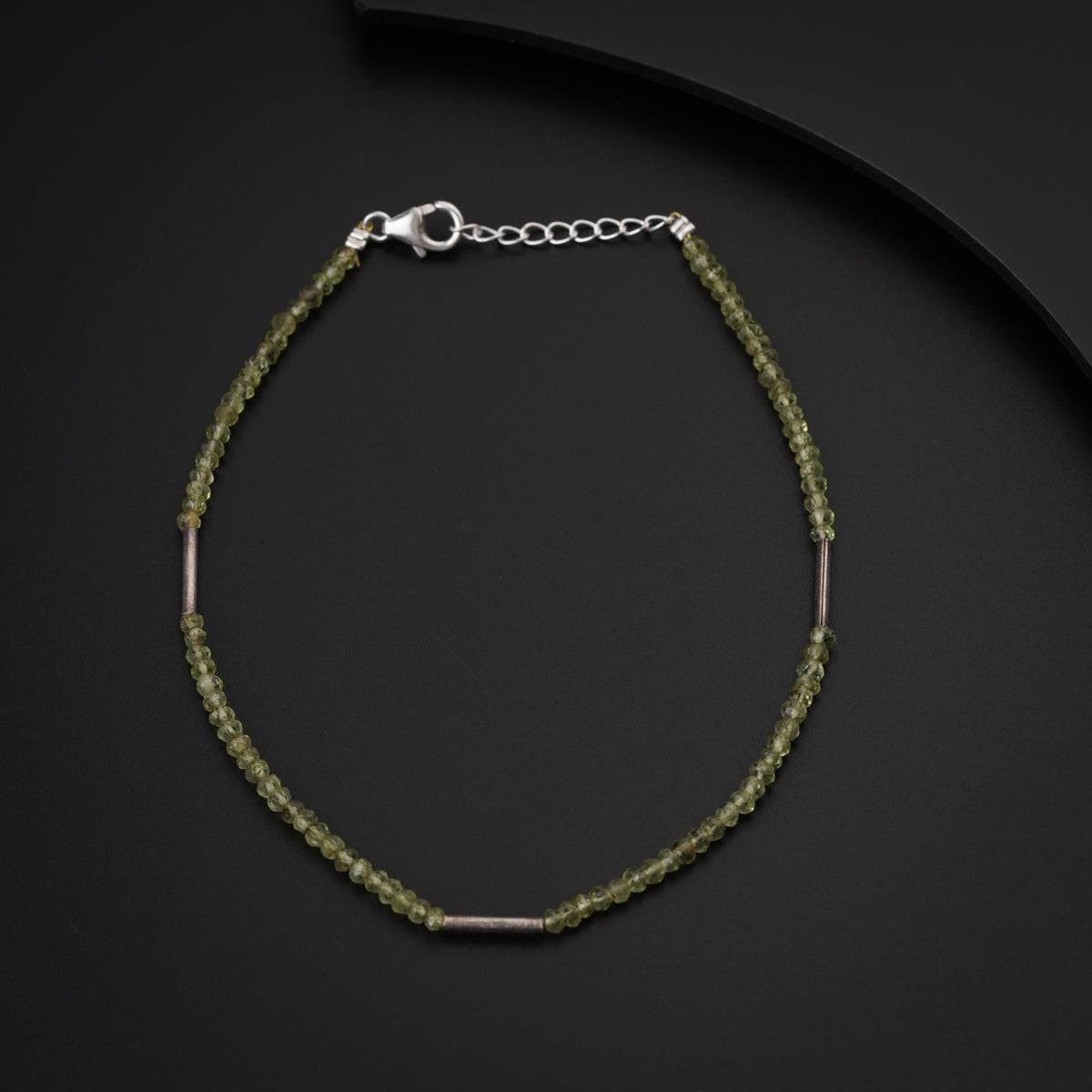 Peridot Silver Anklet