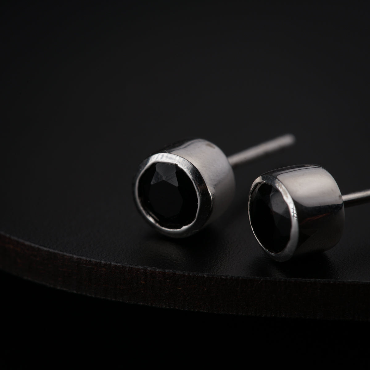 Black Onyx Silver Studs