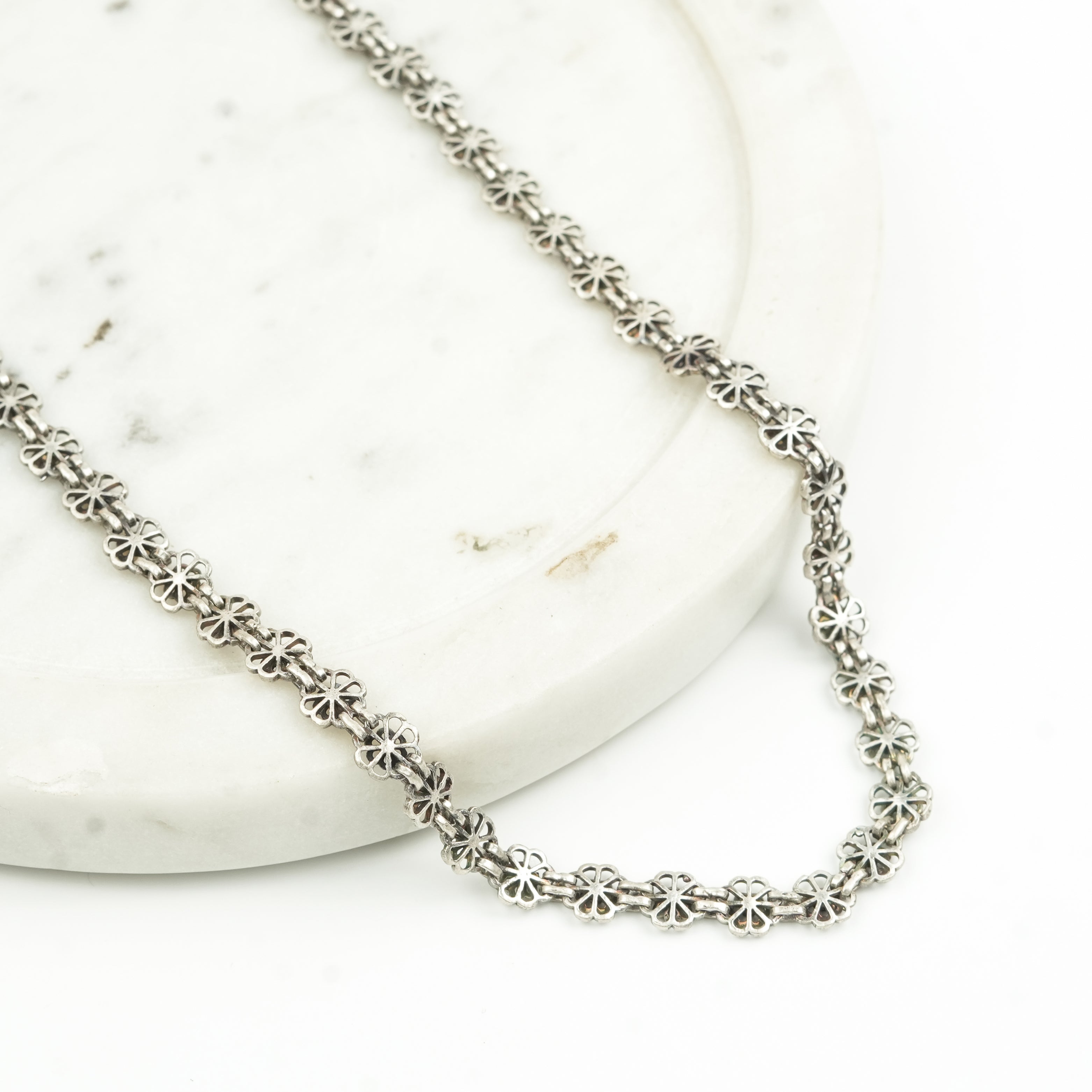 Oxidised Silver Bakul Chokar Necklace