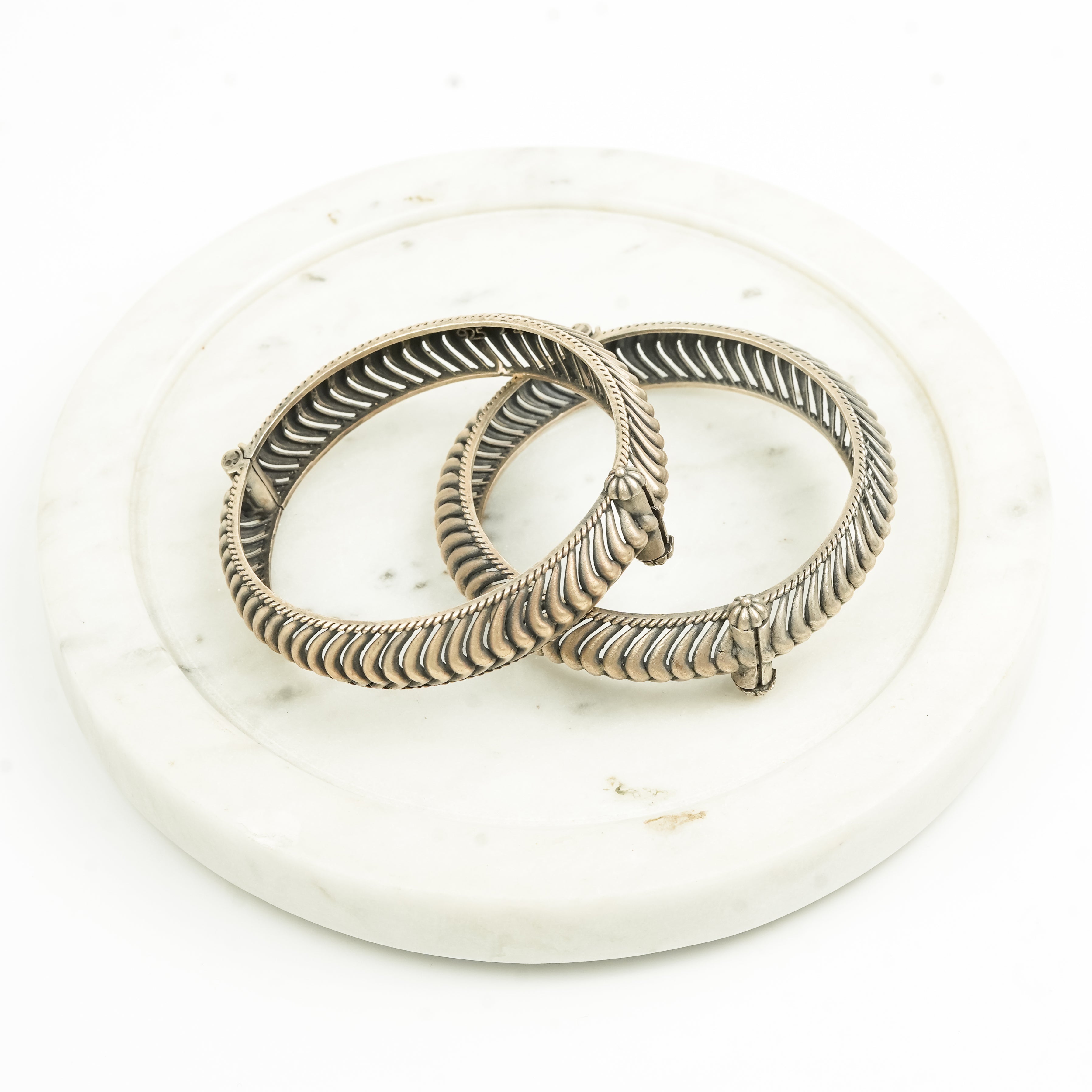 Oxidised Silver Shindeshahi Tode (Pair)