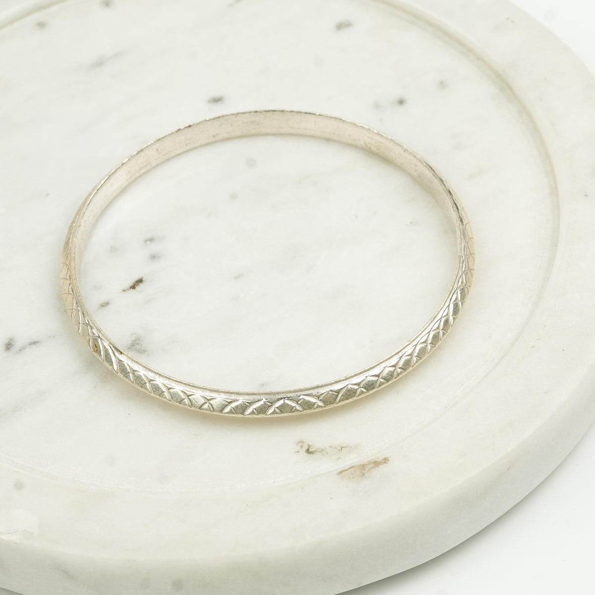 Silver Unisex Carved Kada