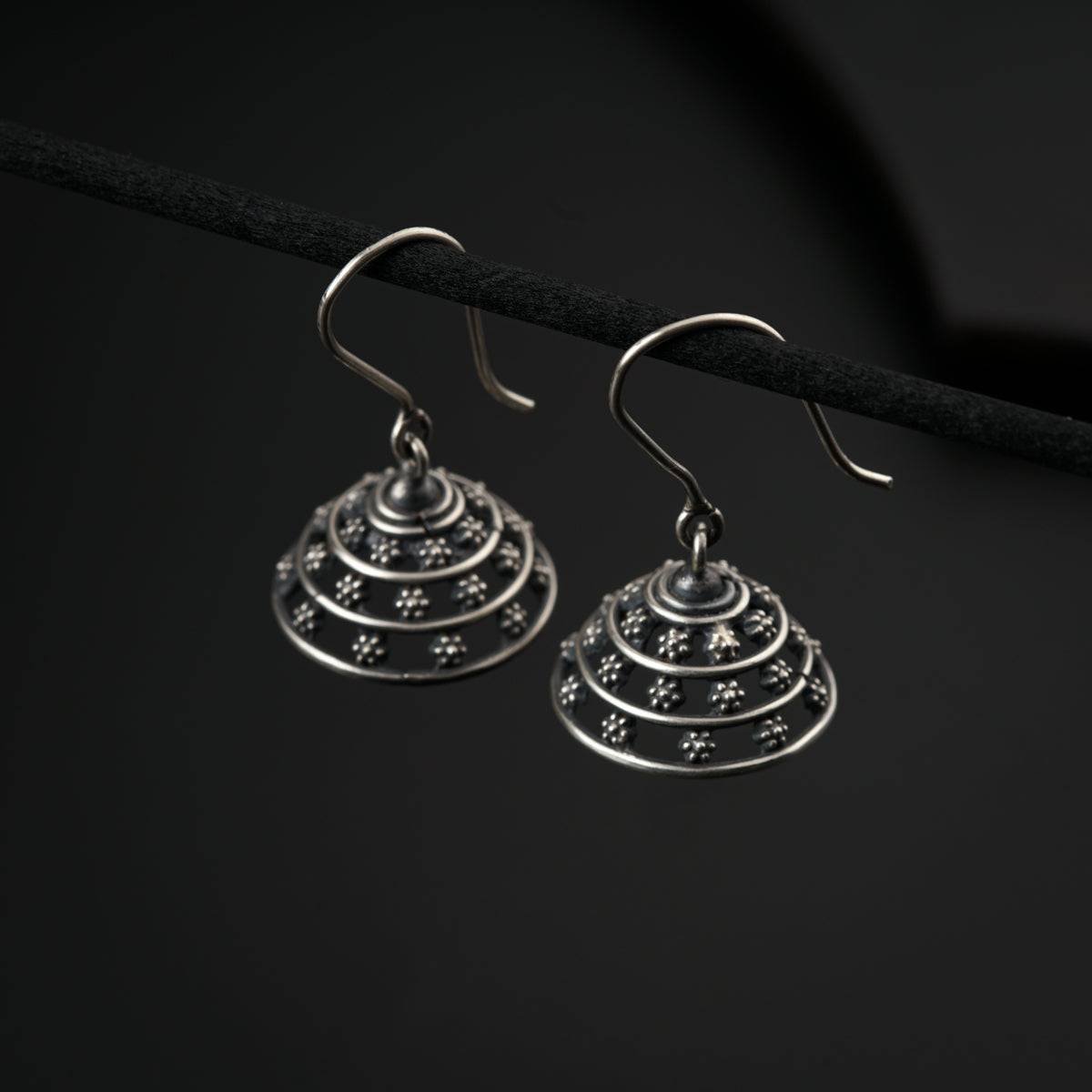 Silver Oxidized Jhumki